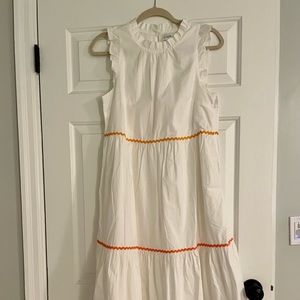 J.Crew Factory tiered midi ruffle dress with rickrack trim size 6. NWOT